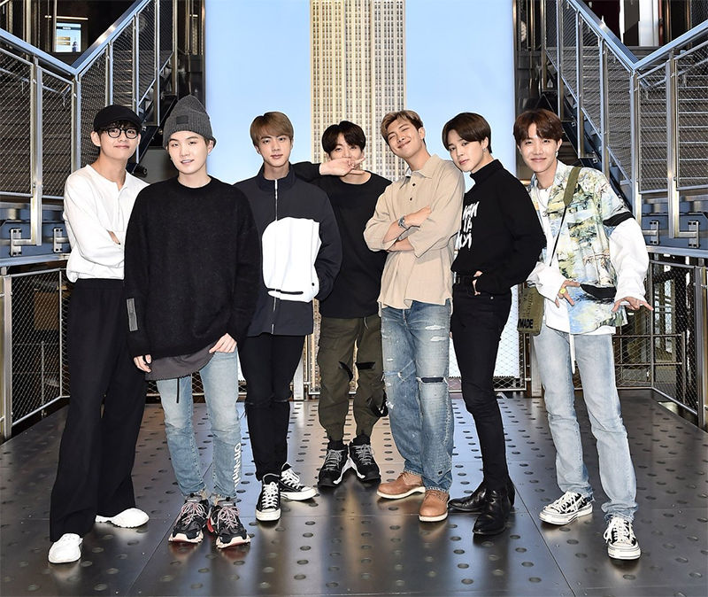 Image: BTS at the Empire State Building. 