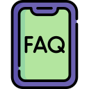 Icon: A tablet that reads 'FAQ'