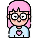 Icon: A girl with pink hair