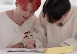 Jikook are writing notes!
