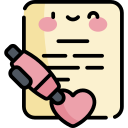 Icon:  A document and a pen