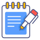 Icon: A notepad and pen